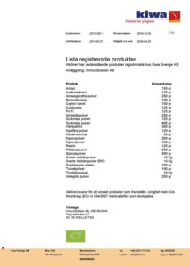 Registrerade Produkter